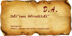 Dénes Afrodité névjegykártya